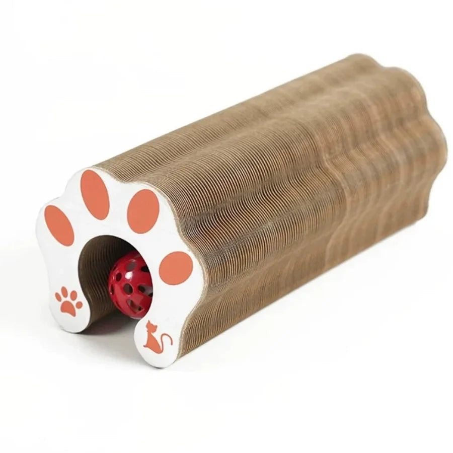 Foldable Honeycomb Cat Scratcher with Rolling Play Ball