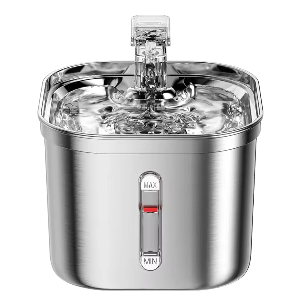 2L Smart Stainless Steel Pet Water Fountain with Motion Sensor & Filters – Cat & Small Dog Dispenser.