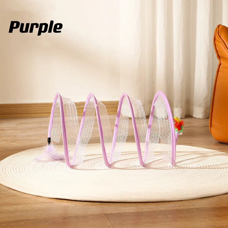 Collapsible Cat Play Tunnel – Foldable Tube Toy for Indoor Pets