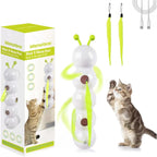 Interactive Cat Teaser Toy – Realistic Feather Worm, Battery-Operated for Active Play