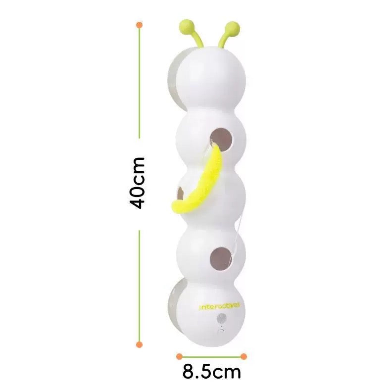 Interactive Cat Teaser Toy – Realistic Feather Worm, Battery-Operated for Active Play
