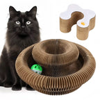Foldable Honeycomb Cat Scratcher with Rolling Play Ball