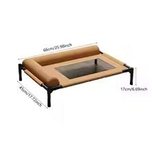 Washable Mesh Elevated Dog Bed with Pillow – Breathable Raised Cooling Pet Bed for Indoor & Outdoor Use.