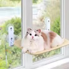 Foldable Cat Window Hammock – Suction Cup Suspended Cat Bed for Glass, Balcony & Indoor Use.