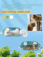 Transparent Cat Window Hammock – Suction Cup Floating Bed for Sunbathing.