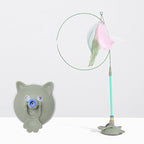 360° Cat Feather Wand Toy with Catnip & Suction Cup Base