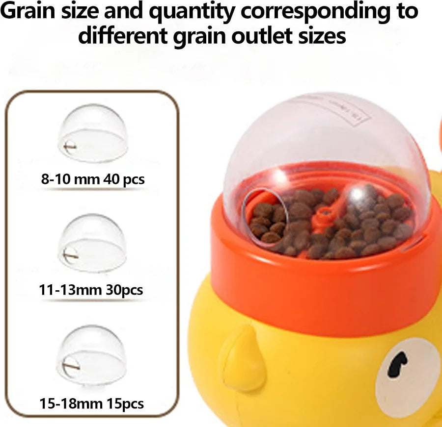 Yellow Duck Pet Treat Puzzle Feeder – Slow Eating Bowl