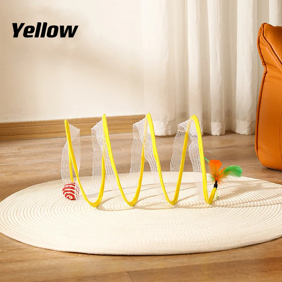 Collapsible Cat Play Tunnel – Foldable Tube Toy for Indoor Pets